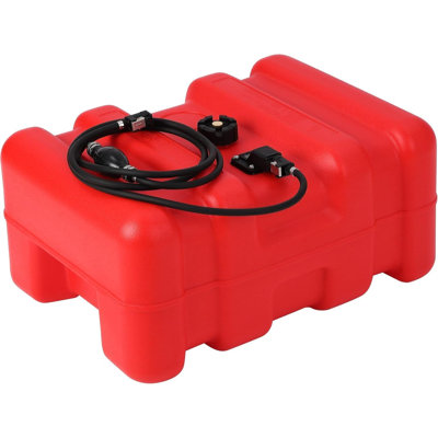 12 Gallon Marine Fuel Tank with Fuel Line & Pump, Portable Outboard Boat Gas Tank with Gauge