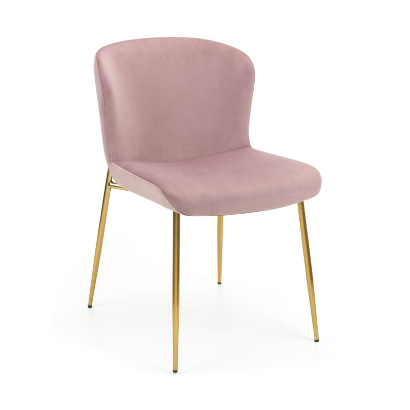 Gerson 47cm H Velvet Upholstered Side Chair, Pink