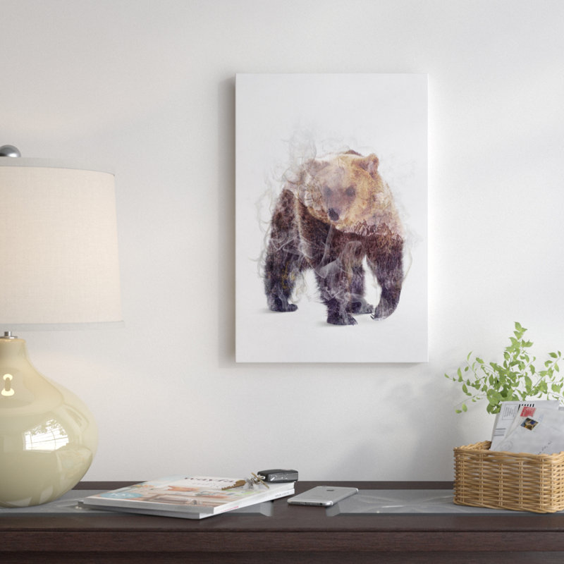 « the bear », impression sur toile tendue, H 12 po x l 8 po x P 0,75 po