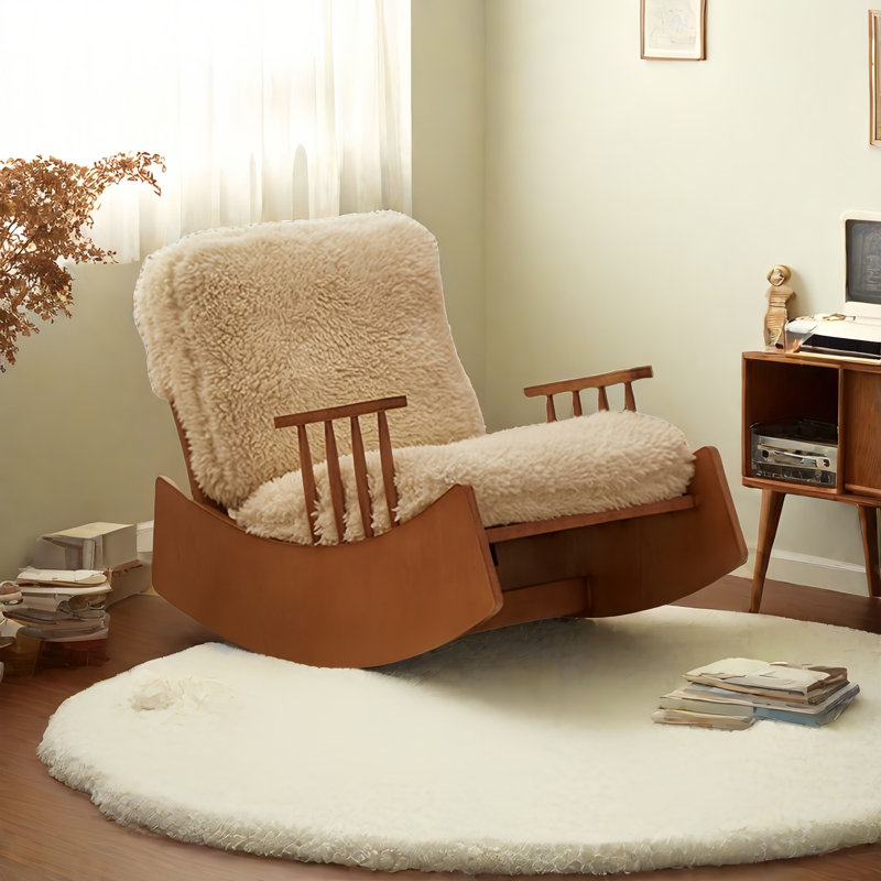 Modern Upholstered Solid Wood Rocking Chair