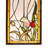 9"W X 25"H Cat & Tulips Stained Glass Window