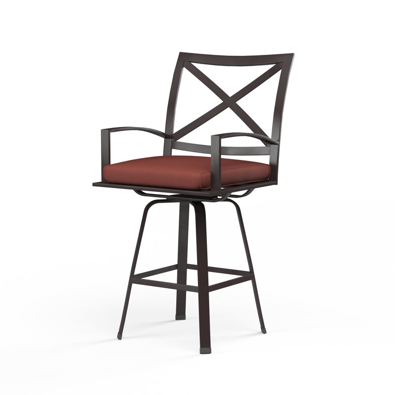 La Jolla Outdoor Swivel Bar Stool, Counter Stool (30" Seat Height), Canvas Henna Sunbrella®