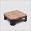 Table basse française rétro classique - placage de noyer et d'orme