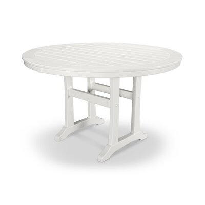 Nautical Trestle 48"" Round Dining Table -  POLYWOOD®, RT448-L1WH