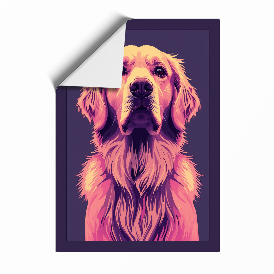 Golden Retriever Portrait Modern - Framed Print