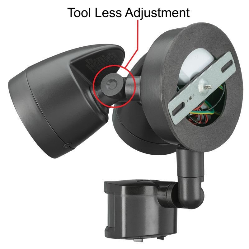 2 - Head LED Hardwired Dusk to Dawn Outdoor Security Flood Light with Motion Sensor, Bronze