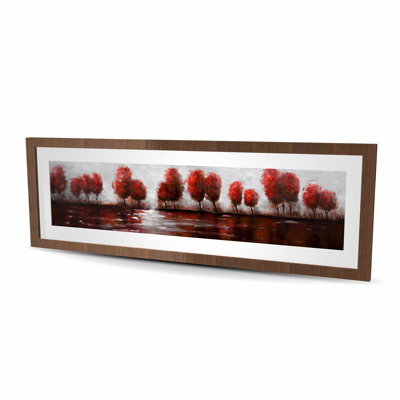 Red Trees - Framed Matted Print for Home Decor | Landscapes