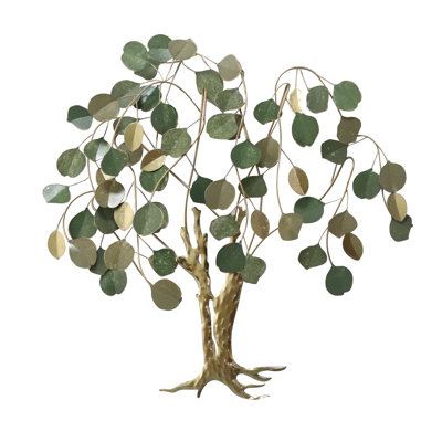 Money Tree Metal Wall Art-28.25" Nature Insprried Wall Décor