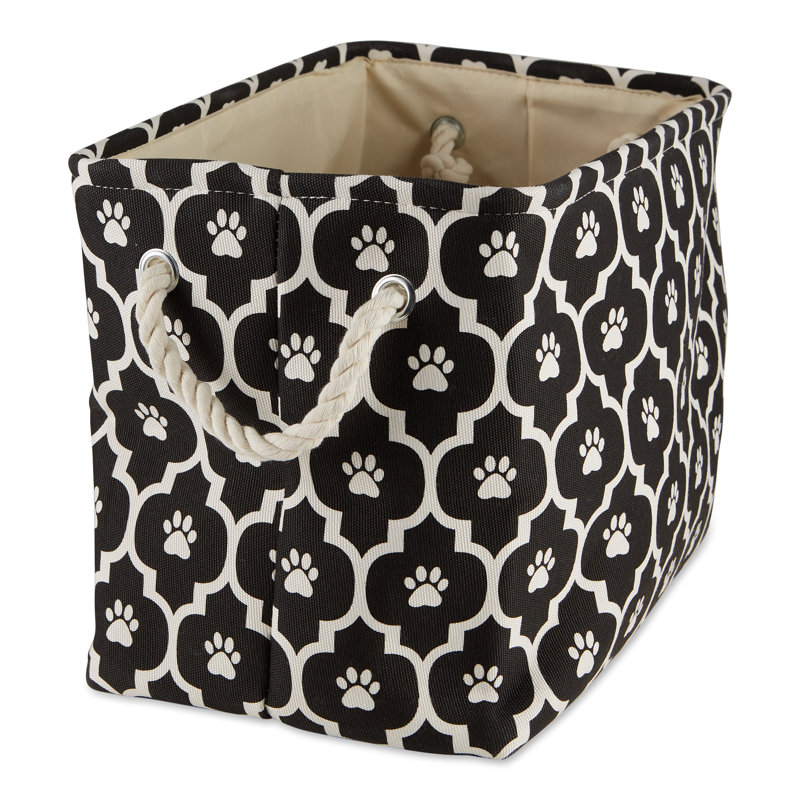 Panier en tissu Lattice Paw, H 12 po x l 16 po x P 10 po, Noir