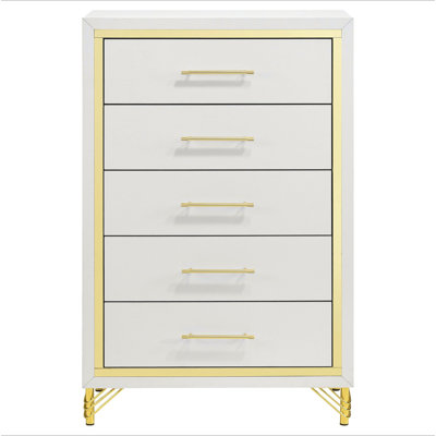 Commode blanche 5 tiroirs Chesney