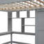Lit mezzanine avec bibliothèque, tiroirs, bureau et garde-robe