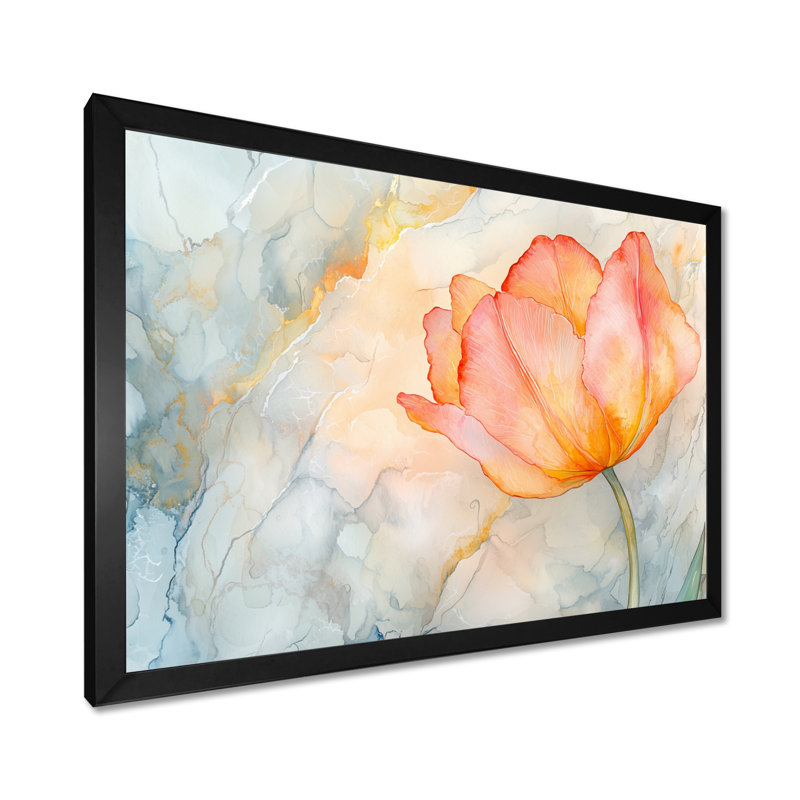 Aura de tulipe rougeoyante - décoration murale tulipe, H 12 po x l 20 po, Reproduction encadrée d'une seule photo sans pass