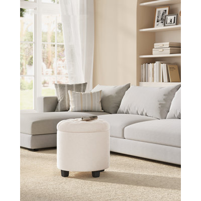45cm Wide Tufted Solid Colour Footstool Ottoman