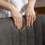 Upholstered Counter Stool with Metal Frame
