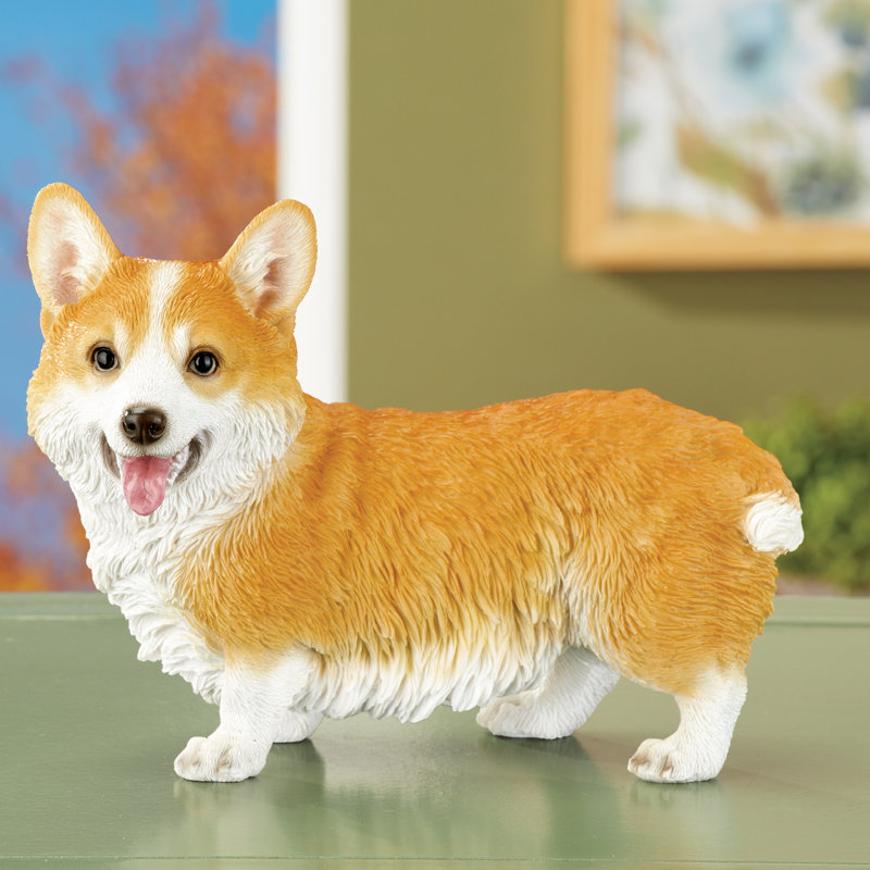 Realistic Detailed Adorable Corgi Puppy Decorative Statue