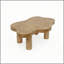 Table basse moderne de 40 pouces en forme de nuage, équipée de 4 pieds ronds pour assurer la stabilité structurelle, convenant à la décoration du salon, des appartements et des petits espaces avec un motif de nœuds d'arbre-130020466