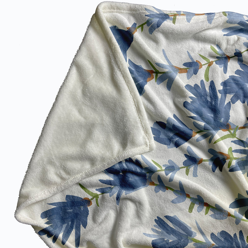Perkinson Plain Weave / Muslin Throw Blanket, Blue