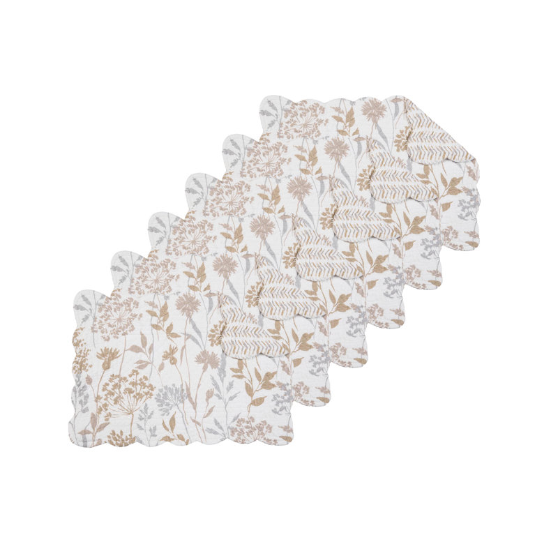 Ensemble de 6 napperons en coton matelassé Carmella Fields