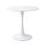 Table de salle à manger ronde 31,5 "blanche moderne avec plateau en MDF et base cylindrique en métal, multi-usage pour la cuisine / le salon / la table basse-983605945-977782577