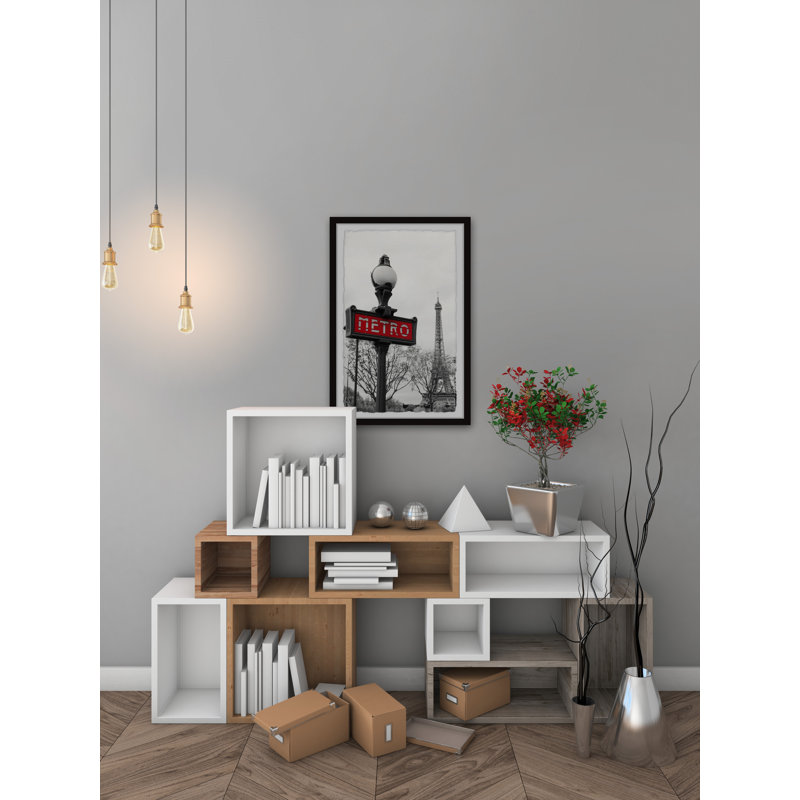 Paris Metro Subway - Single Picture Frame Print, 45cm H x 38cm W x 3.81cm D