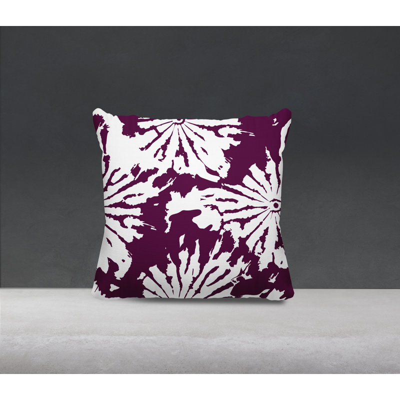 Coussin Cecil, H 19 po x l 19 po, Mauve/blanc