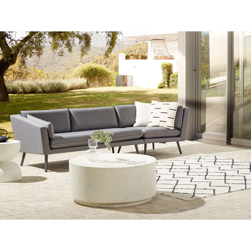 Sawyerville 243 cm W Patio Sofa with Cushions, Grey