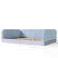 Lit plateforme double rembourré pour enfants, lit plateforme semi-fermé à profil bas avec garde-corps, bleu-151954810-151954566