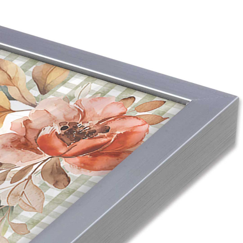 «Fall Pumpkin Floral III» par Nicole DeCamp, reproduction d'art, L 36 x H 36, Argent, Impression encadrée