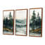 «Green Pine Trees Mist Morning I», ensemble d'art mural pin-107213685-107213689