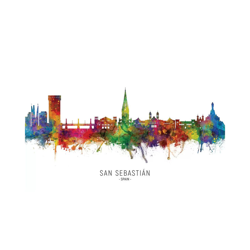 San Sebastian Spain Skyline by Michael Tompsett - Wrapped Canvas Print, 20.32cm H x 30.48cm W