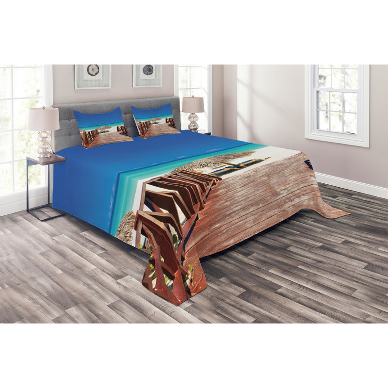 Island Coastal Coverlet, King Bedspread + 2 Shams