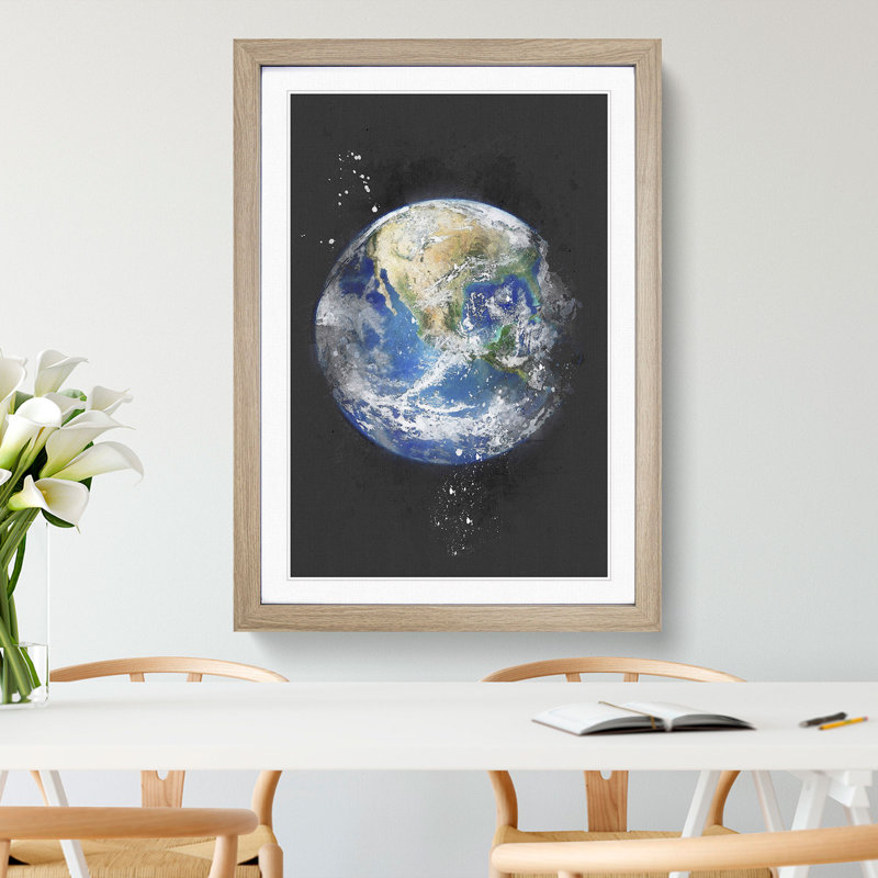 An Amazing Image of Earth - Framed Print, 63cm H x 45cm W x 2cm D, Oak Framed