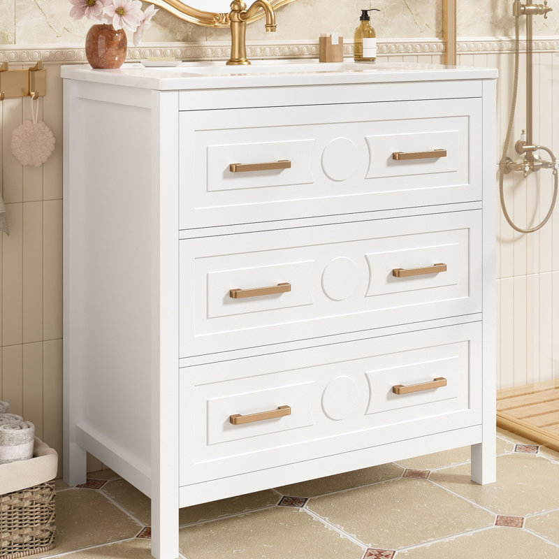 Single Bathroom Vanity with Ceramic Basin