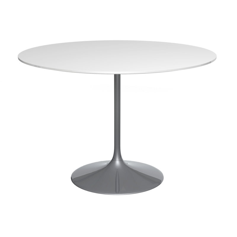 Clarke County Round Metal Base Dining Table, 74.5cm H x 110cm W x 110cm D, Black