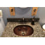 Lavabo de salle de bain ovale sous le comptoir en cuivre martelé 19 "avec motif de poissons Koi