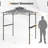 8' x 5' Grill Gazebo Outdoor Double-Tiered Grill Canopy w/ 2 Shelves & 6 Hooks