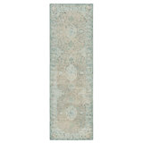 Hand Knotted Wool Oriental Area Rug in Green/Beige/Gray