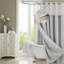 Rideau de douche à tissage gaufré moderne pour salle de bain avec dessus en filet et ensembles de doublure-925791069