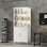 Vitrine de 76,75 po de hauteur, avec portes en verre et lumières DEL, armoire vitrée en acier avec verre à 3 côtés, garde-manger avec rangement pour les couloirs, salon, cuisine, décoration intérieure et bureau - blanc