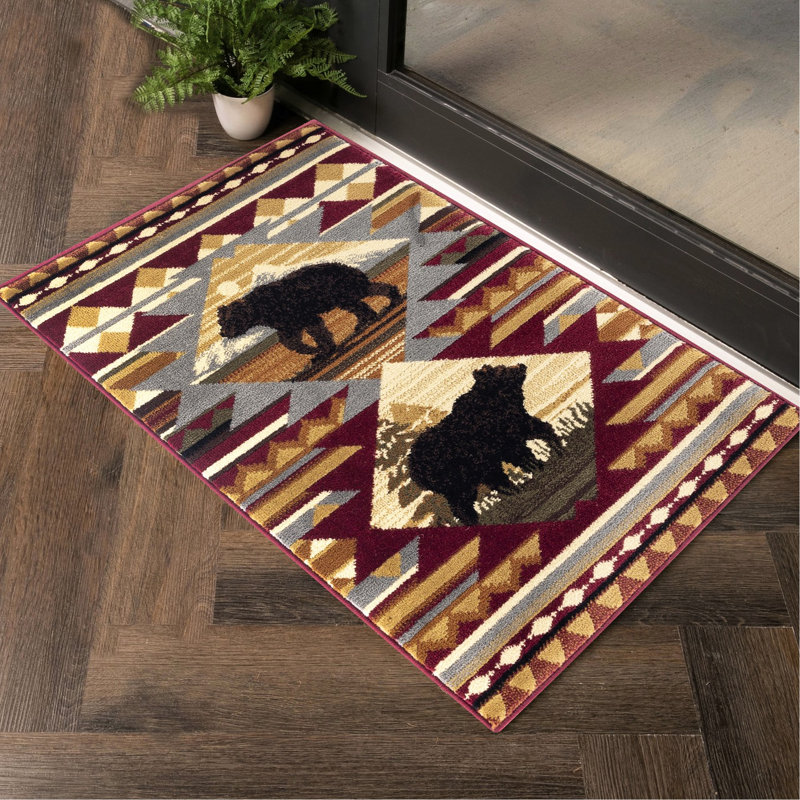 Tapis rouge en polypropylène 2 pi 7 po X 3 po, doux et pour toute pièce 2,58 pi 7,25 pi, style moderne