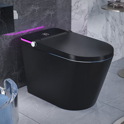 Sanoxis ADA Smart Toilet With Auto Open/close Lid, Tankless Bidet Wash, Heated Seat, 1.28 Gpf Auto Flush, Warm Wash/dryer, Soft- Close, Deodorizer, And Remote Control