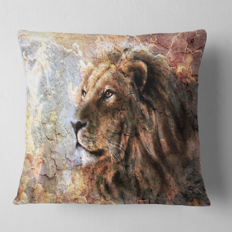 Coussin Peaceful Lion, Carré, 16 po x 16 po
