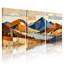 Tableau abstrait sur toile tendue, paysage de montagne géométrique (ensemble de 3)-807341727
