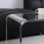 Table basse 39,25 "de long rectangulaire en acrylique avec cascade de 15 mm d'épaisseur, transparent