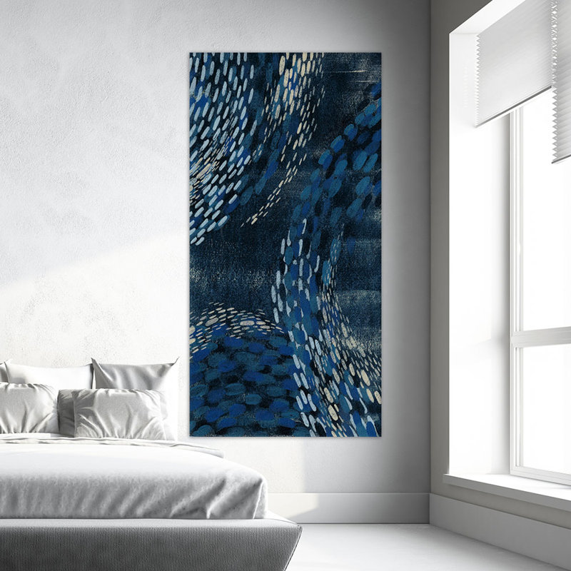 Reproduction d’art sur toile tendue « moon tide i » par grace popp, H 84 po x l 48 po x P 1,5 po