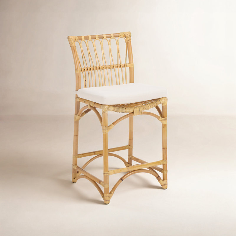 Tabouret de bar avec coussin Zorianna, Naturel