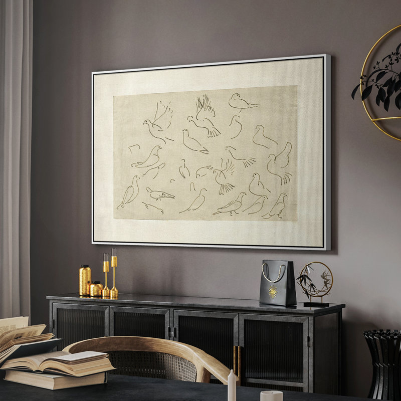 Toile tendue avec châssis rétro LIX, White Floater Framed Canvas, H 17 po x l 25 po x P 2 po