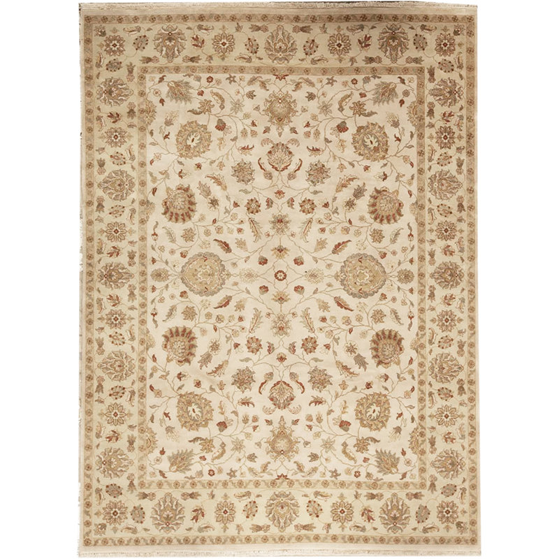 Wool Oriental Area Rug in Beige