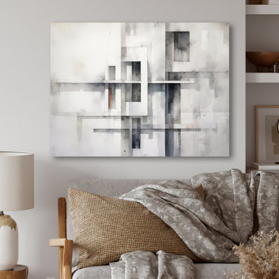 Gris abstrait zen III - impression minimaliste sur métal