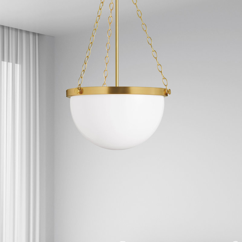 Luminaire suspendu incandescent 1 lumière Kavell, Laiton vieilli